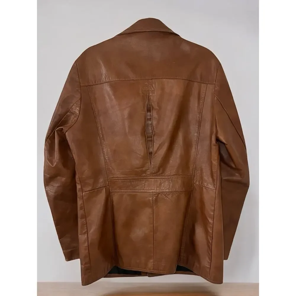Vintage Men’s 1970’s Reed Sportswear Leather Coat Size L